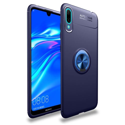 Coque en TPU béquille anneau de doigt bleu pour votre Huawei Enjoy 9/Y7 Pro (2019)