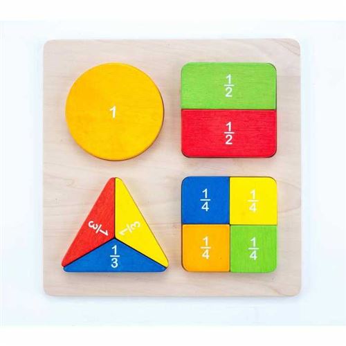 Jeu éducatif en bois et ludique d'encastrement de fractions