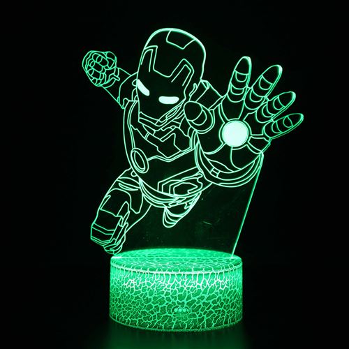 Lampe 3D Tactile Veilleuses Enfant 7 Couleurs avec Telecommande - Iron man #980