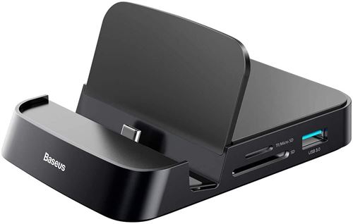 Adaptateur BASEUS Mate Docking Type-C Avec HDML SD TF USB3.0*1 USB2.0*2 base Grise