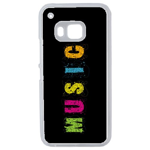 Coque Music Typographie Fond Noir Compatible Htc One 2 M9 Transparent