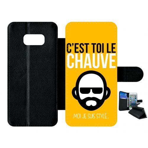 Etui à rabat samsung galaxy s8+ plus c est toi le chauve moi je suis styl 5