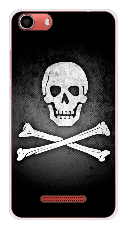 Coque en silicone imprimée compatible Wiko Lenny 2 Drapeau Pirate