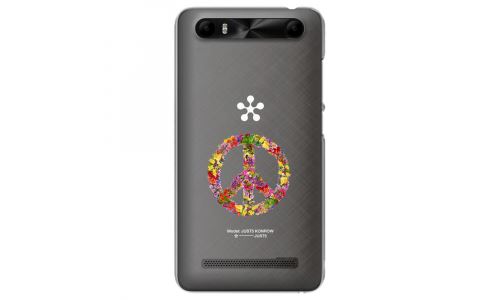Coque souple pour Konrow Just5 avec impression Motifs Peace and Love fleuri