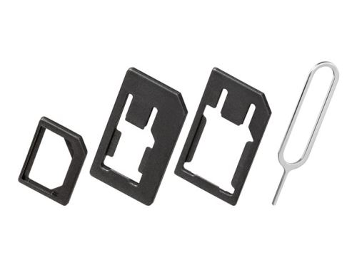 goobay - Kit d'adaptateurs de carte SIM pour téléphone portable - noir