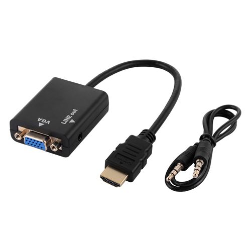 Convertisseur 1080p HDMI vers VGA câble adaptateur audio vidéo mâle/VGA pour PC portable DVD PS3 Xbox 360 AC1553