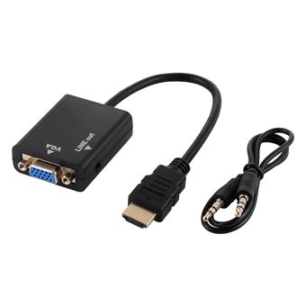 Convertisseur 1080p Hdmi Vers Vga Cable Adaptateur Audio Video