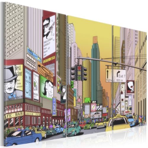 Tableau - Cartoon city - Size: 120x80
