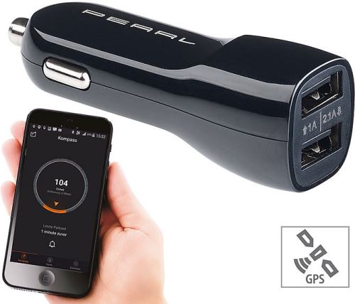 Géolocalisateur bluetooth et chargeur allume-cigare double USB