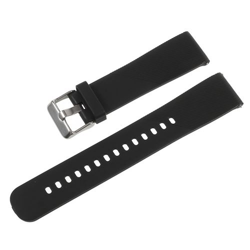 Bracelet en TPU 20 mm souple noir pour votre Samsung Gear S2 Classic/Garmin Vivoactive 3/Amazfit Youth