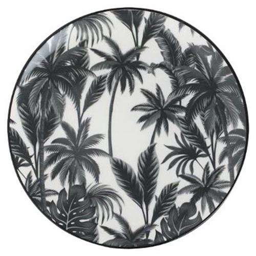 Lot de 6 Assiettes à Dessert Jangal 22cm Noir & Blanc