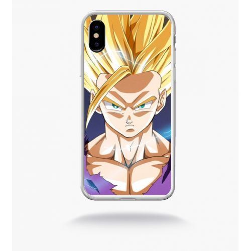 Coque dbz san gohan super sayen 2 ssj2 compatible apple iphone x bord transparent