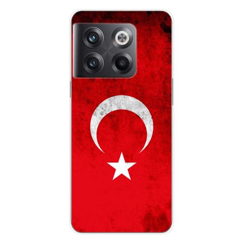 Coque en silicone imprimée compatible OnePlus 10T 5G Drapeau Turquie