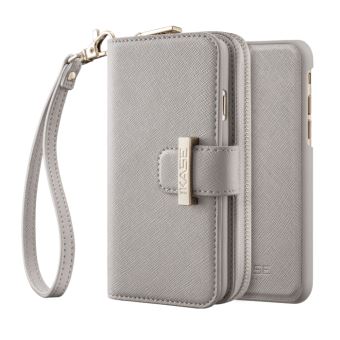 Coque Portefeuille Slim Detachable 2 En 1 Motif Saffiano Pour Apple Iphone 6 6s 7 8 Gris Ciel The Kase Paris Etui Pour Telephone Mobile Achat Prix Fnac