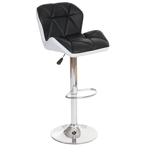 2x tabouret de bar Hamilton bois rotatif similicuir anthracite