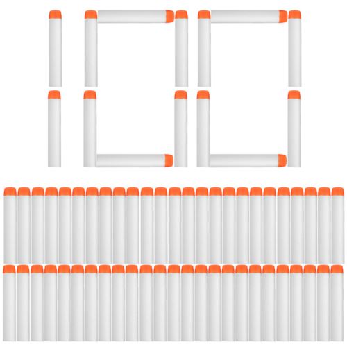 100PCS Recharges fléchettes pour Nerf N-Strike Elite Series Blasters Pistolet Jouet Blanc