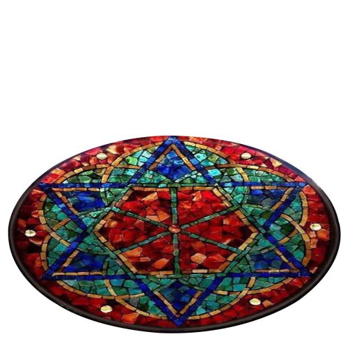 Notre-Dame de fenêtre en verre éléments Couverture ronde de bain tapis 120cm BT547