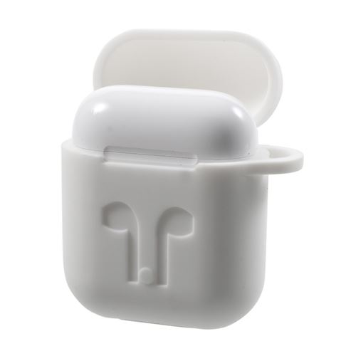 Coque en silicone goutte résistant à l'épreuve de la poussière blanc pour votre Apple AirPods