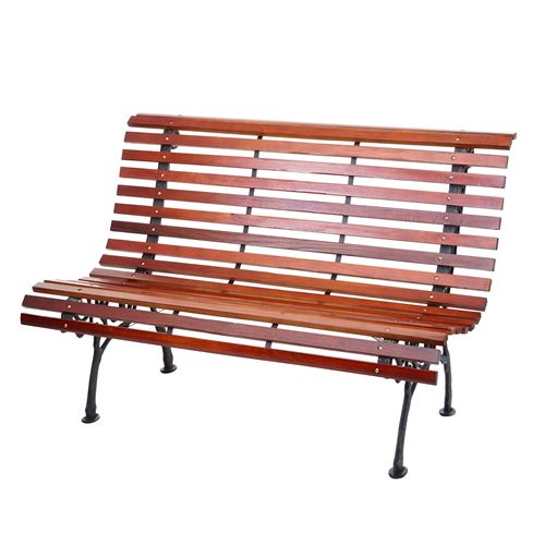 Banc de jardin HWC-F97, banc du parc, banquette en bois ~ 2 places, 122cm, 24kg, marron