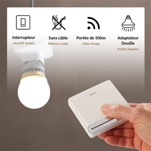 Douille de Lampe avec Télécommande Sans Fil pour Contrôle d'Ampoule