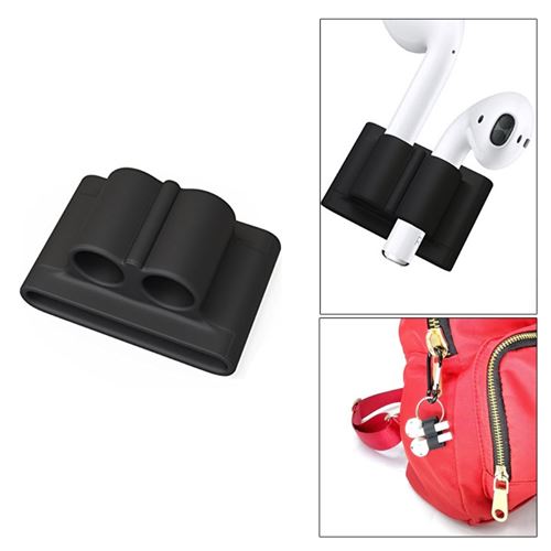 Bracelet en silicone porte-manchon écouteurs sans fil noir pour votre Apple AirPods