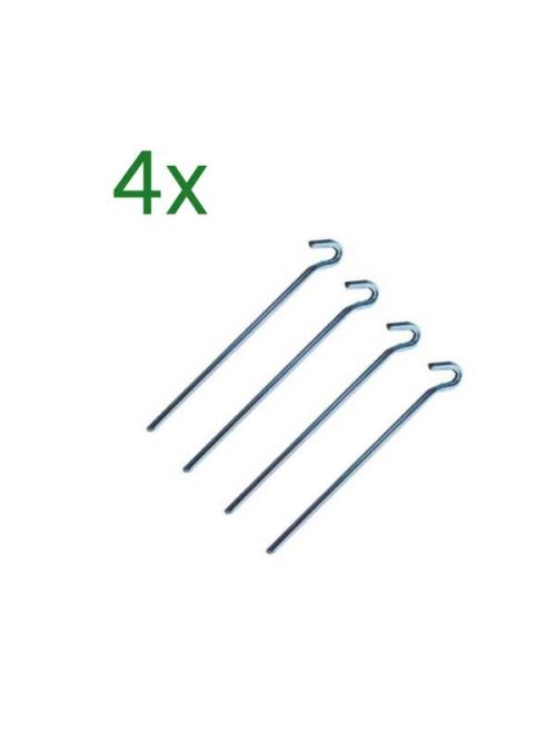 Lot de 4 piquets de maintien pour tentes et arches à rosiers - Couleur Argent
