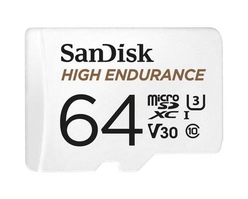 SanDisk Carte microSDXC ultra endurante 64 Go pour la vidéosurveillance , jusqu'à 100Mo/s lecture 40Mo/s écriture, Class 10, U3, V30