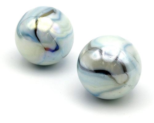 MaRécréation-MesBilles - 2 Pack de 2 Boulards, Tigre Blanc, A1-KT8H-Bixi, Blanc, Bleu, 2 X ø 45 mm
