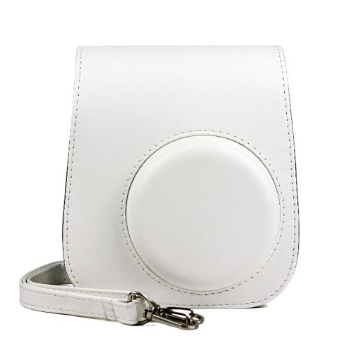 Sac de Caméra en Cuir PU avec Bandoulière pour Fujifilm Instax Mini 11 - Blanc