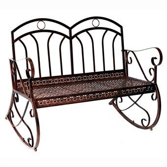 Banc A Bascule 2 Personnes Style Vintage Antique Fer Forge 105l X 82l X 91h Cm Laque Bronze Mobilier De Jardin Achat Prix Fnac