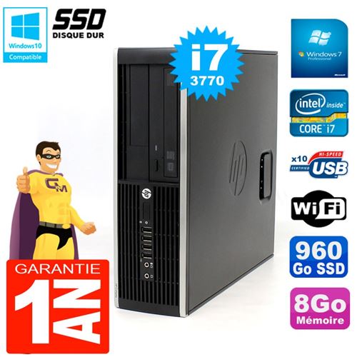 Pc hp compaq 8300 sff core i7-3770 ram 8go disque 960 go ssd graveur dvd wifi w7 État correct - Hewlett-Packard reconditionné disponible sur Fnac