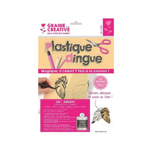 Graines Creatives Plastique Dingue Or et Argent