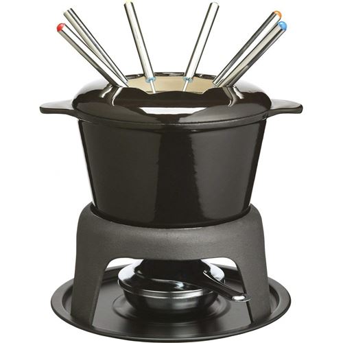 Master Class Service à Fondue 6 Fourchettes Fonte émaillée Noir
