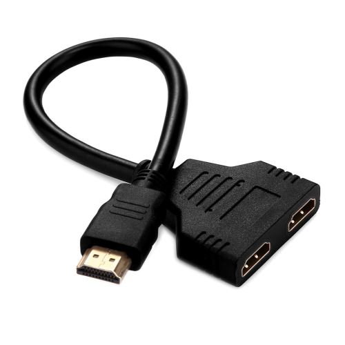 Connectique Câble & adaptateur moniteur Adaptateur de connecteur de câble HDMI version 1.4 mâle de 30 cm à double HDMI femelle