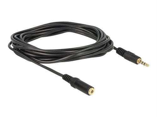 Delock - Rallonge pour casque micro - mini jack 4 pôles mâle pour mini jack 4 pôles femelle - 3 m - noir