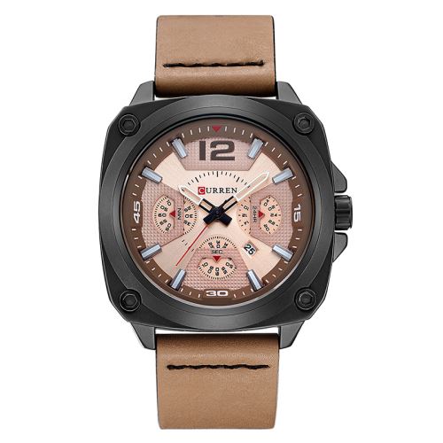 OHP Montre Homme Quartz Brun+Beige Sport CURREN 8260
