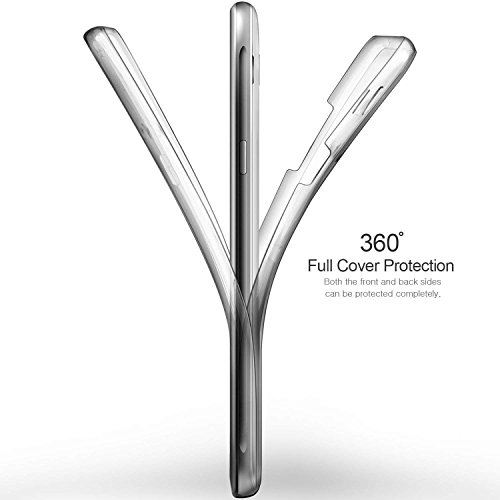 New&Teck Coque 360 Degré Samsung Galaxy J6 2018 Protection intégrale Avant + Arrière en Rigide, Housse Etui Tactile 360 degré Antichoc, Transparent J6 2018