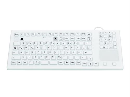 InduKey TKG-107-TOUCH - Toetsenbord - met touchpad - USB - Duits - wit