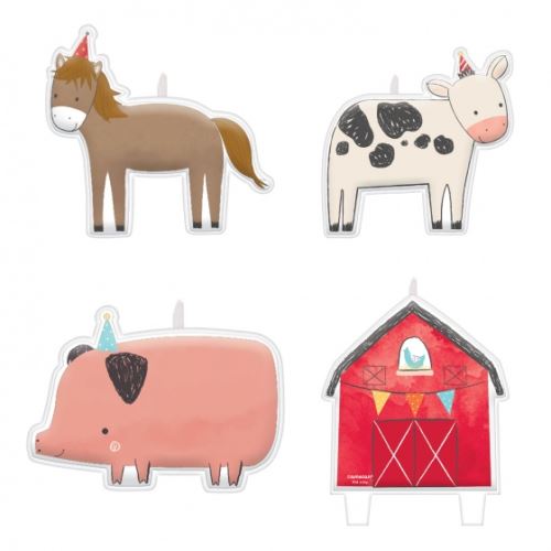 Amscan Set de bougies de ferme 4 pièces
