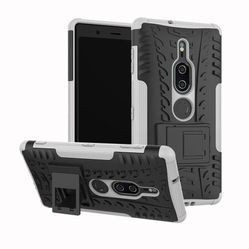 Coque Anti Choc Pour Sony Xperia XZ2 Premium Modèle Spider - Blanc