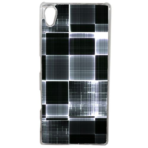 Coque Carreaux De Verres Gris Et Noir Compatible Sony Xperia Z4 Transparent