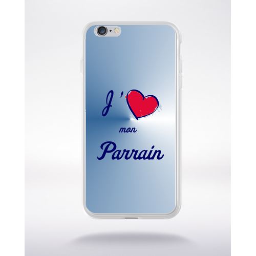 Coque J'aime Mon Parrain Bleu Compatible Iphone 6 Transparent