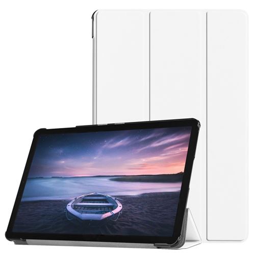 Etui en PU tri-fold intelligent blanc pour votre Samsung Galaxy Tab S4 10.5 T830/T835