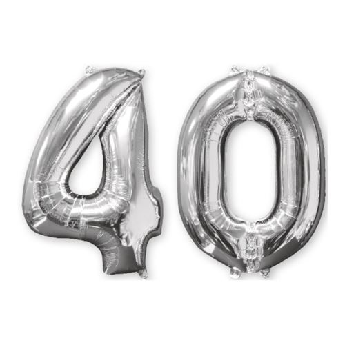 ballon aluminium nombre 40 66cm argent - 3581801