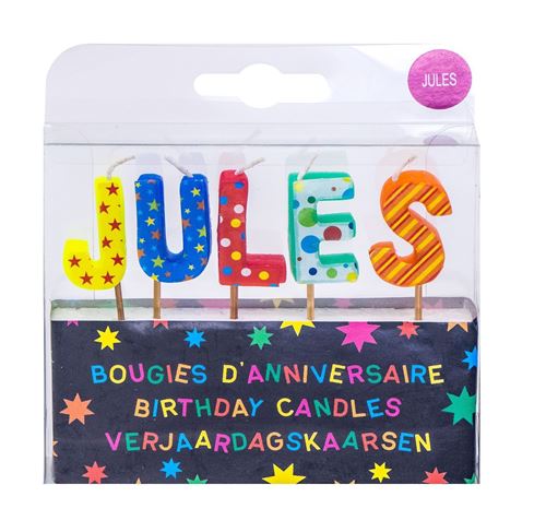 Bougies d'anniversaire prénom Jules