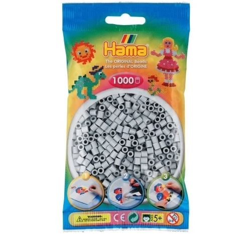 Sachet de 1000 perles hama midi : gris clair hama