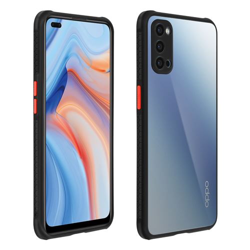 Coque pour Oppo Reno 4 Grips antidérapants Bords caméra surélevés - Noir