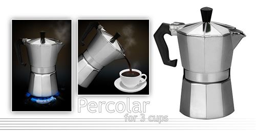 Percolateur en acier inoxydable 3 tasses