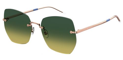 Tommy Hilfiger lunettes de soleil pour femmes TH1667/S LKS/JF or rose avec verres verts