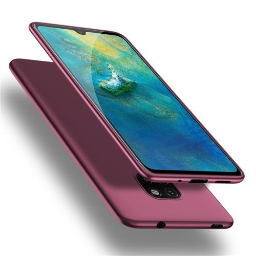 Coque en TPU ultra-slim givré rouge vin pour votre Huawei Mate 20